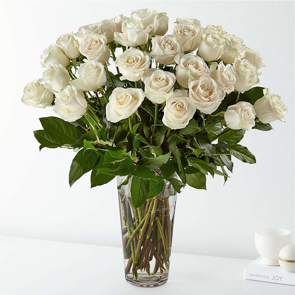 Long Stem White Rose Bouquet – Citifloral, New York NY