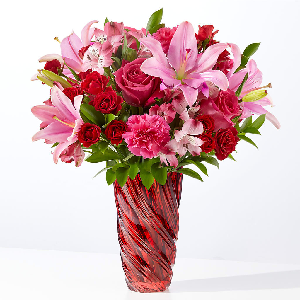 In Love Bouquet with Luxe Swirl Vase – Citifloral, New York NY
