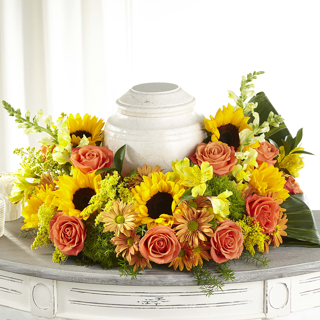 Faithful Sunflower Cremation Adornment – Citifloral, New York NY
