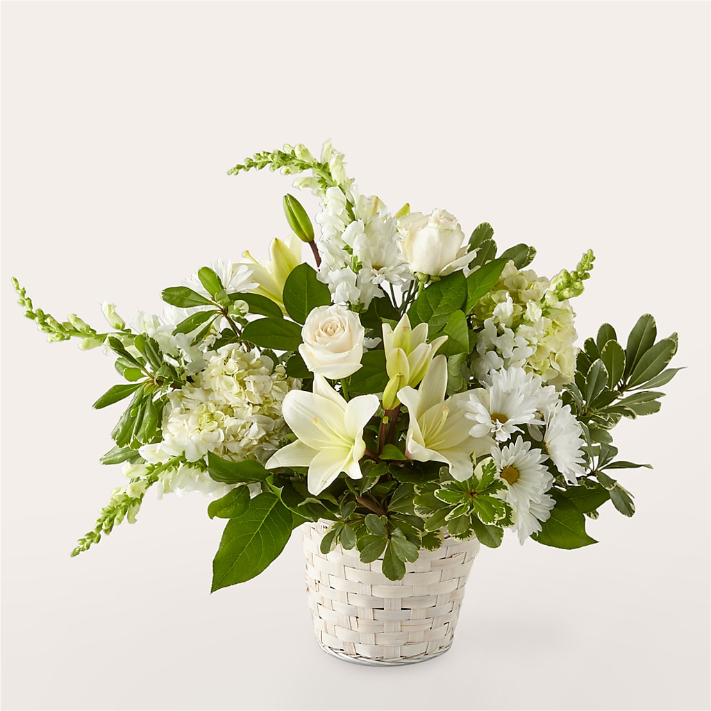 Ivory Elegance Floral Basket – Citifloral, New York NY
