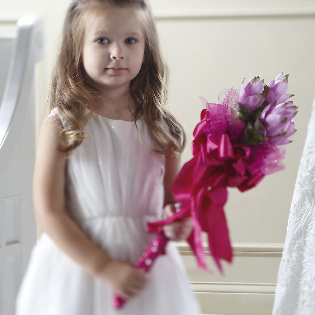 Sparkle Pink Flower Girl Bouquet – Citifloral, New York NY