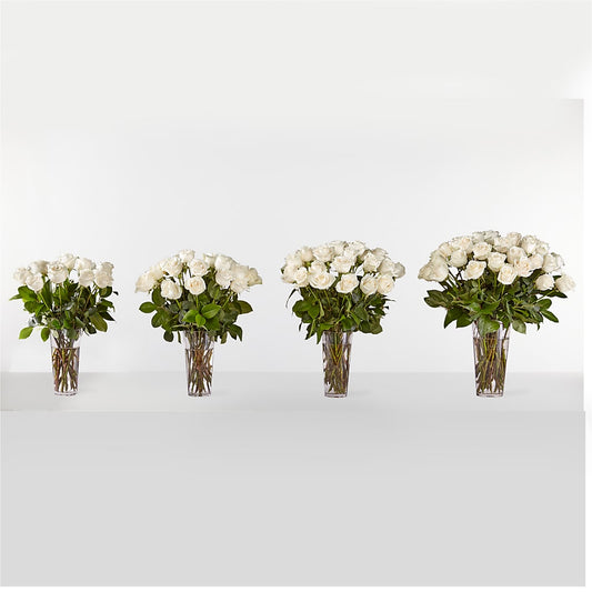 Long Stem White Rose Bouquet –  Citifloral, New York NY
