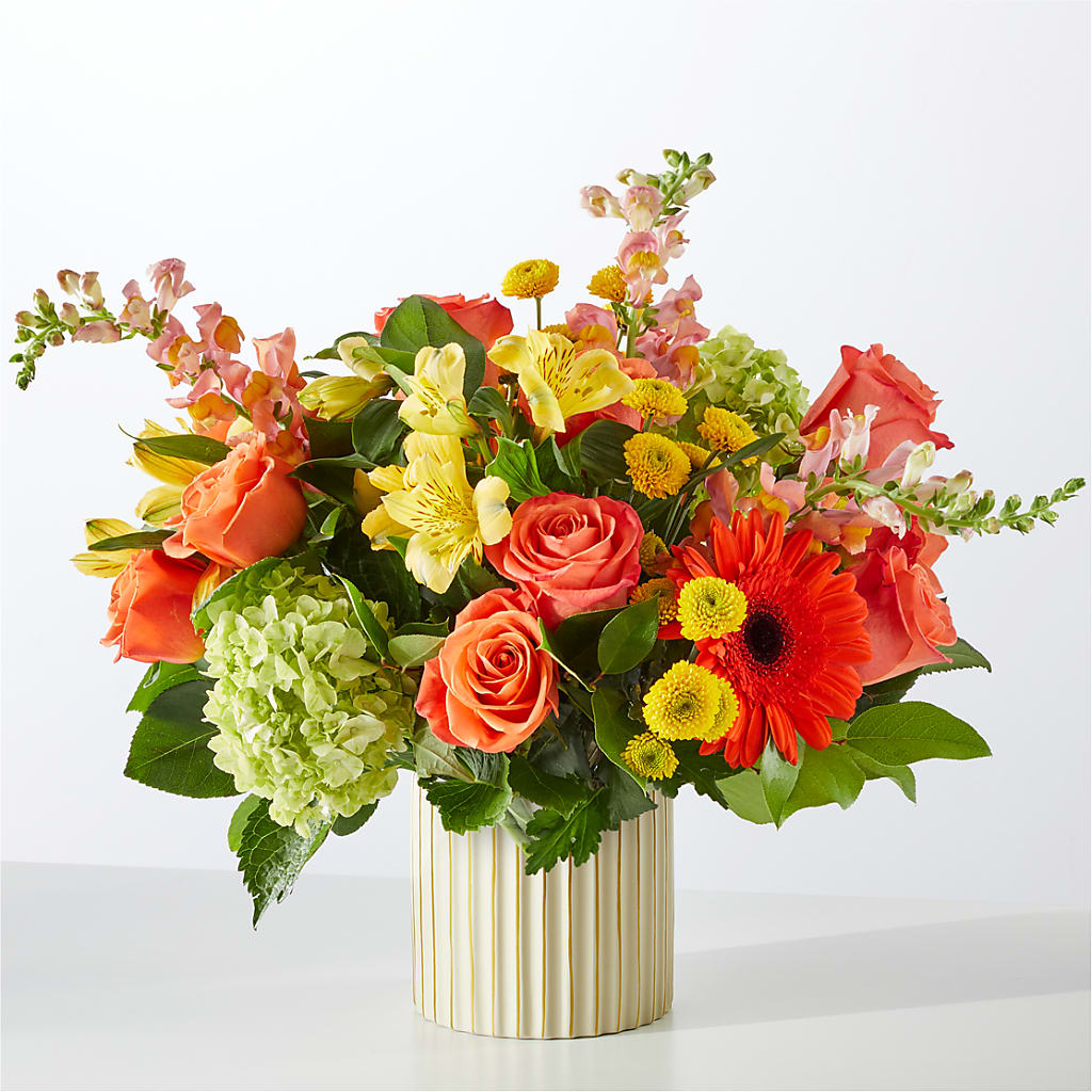 Autumn Sunshine Bouquet with Ivory Vase –  Citifloral, New York NY