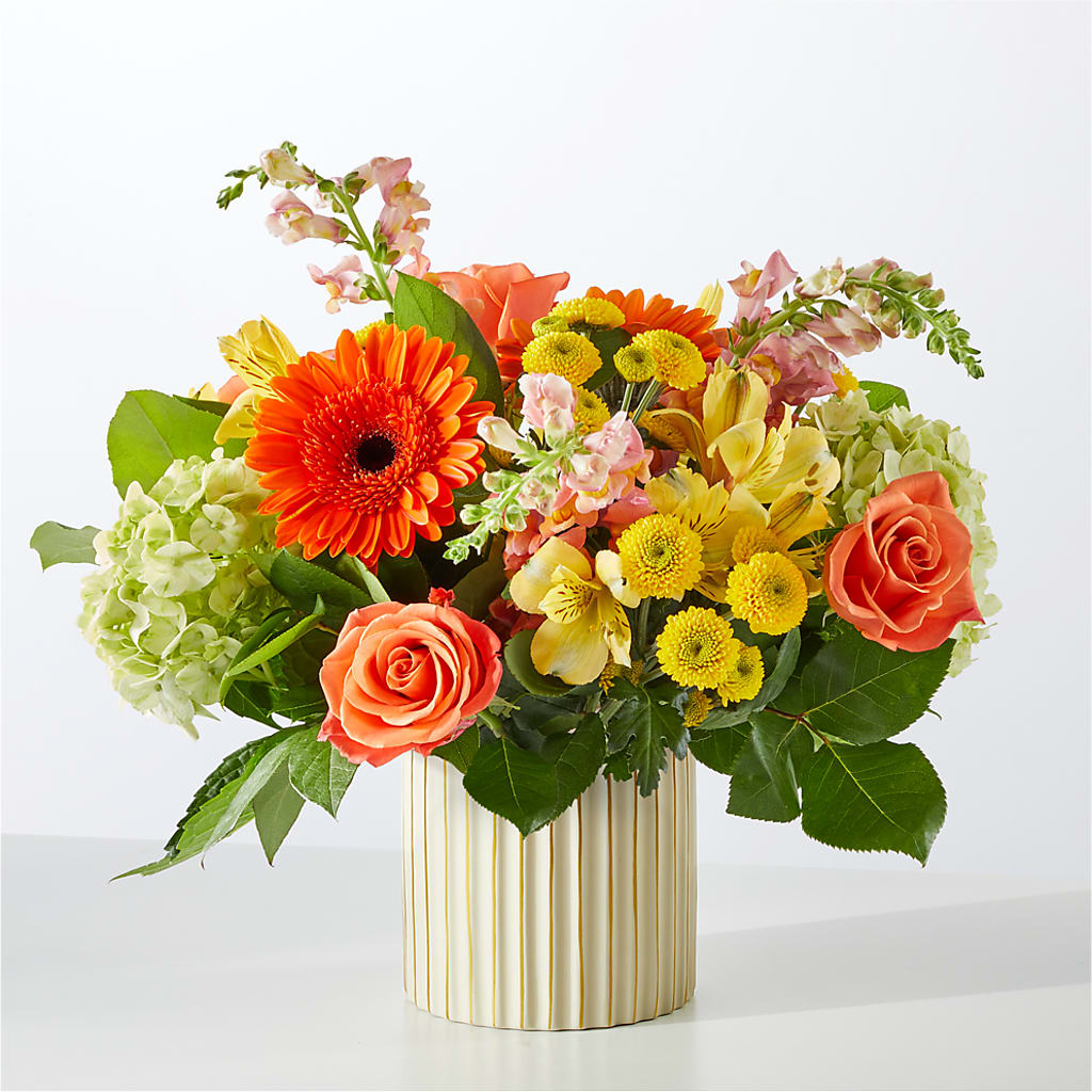 Autumn Sunshine Bouquet with Ivory Vase –  Citifloral, New York NY