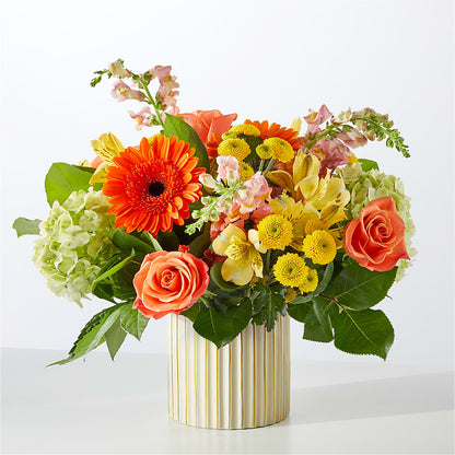 Autumn Sunshine Bouquet with Ivory Vase –  Citifloral, New York NY