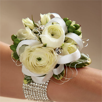 White Wedding Corsage –  Citifloral, New York NY